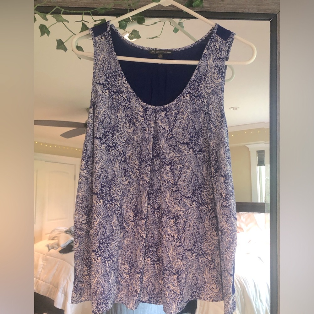 Adrianna Papell tank. Very light & comfy. Royal blue paisley.